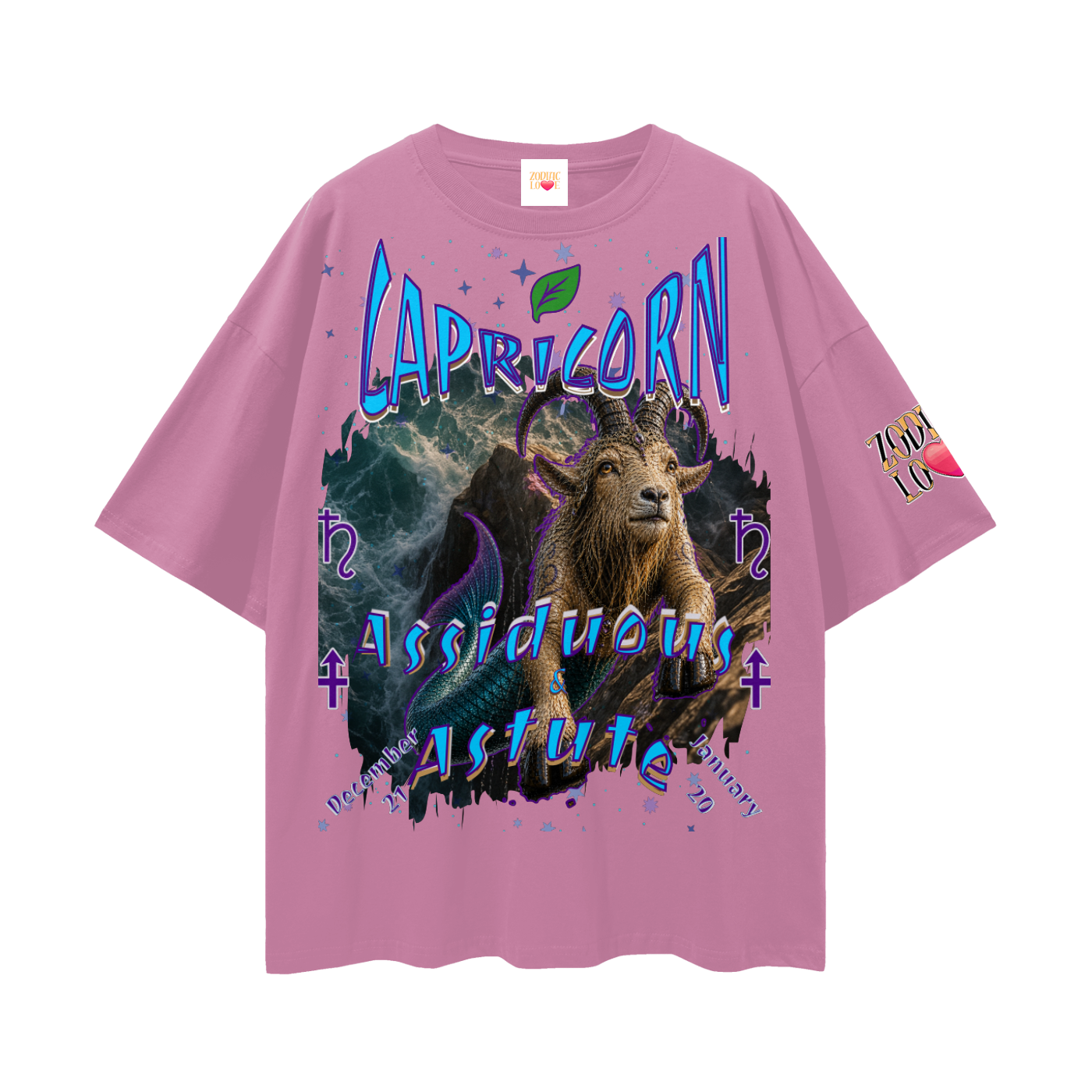Capricorn Streetwear Loose Drop Shoulder T-Shirt