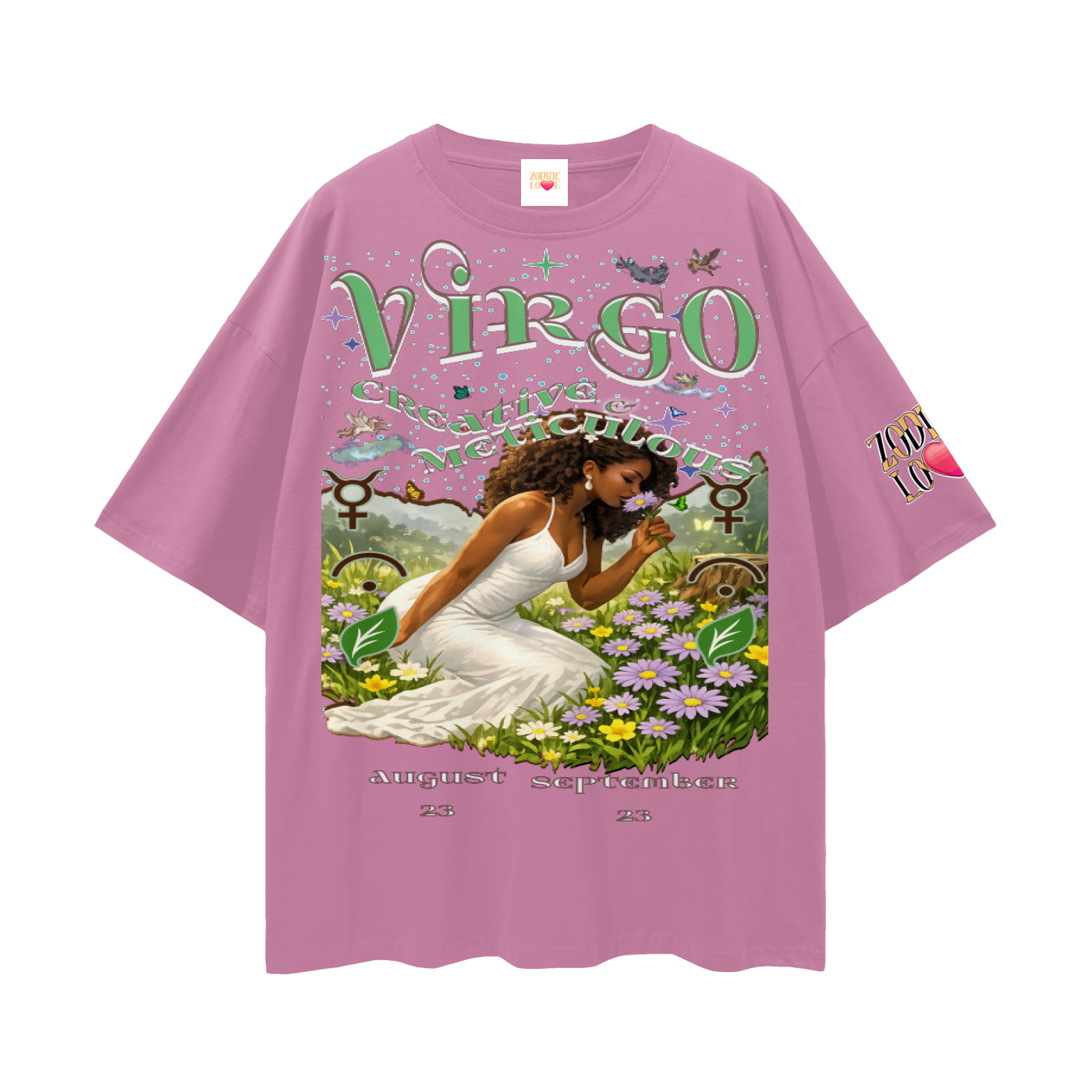 (Virgo) Streetwear Loose Drop Shoulder T-Shirt