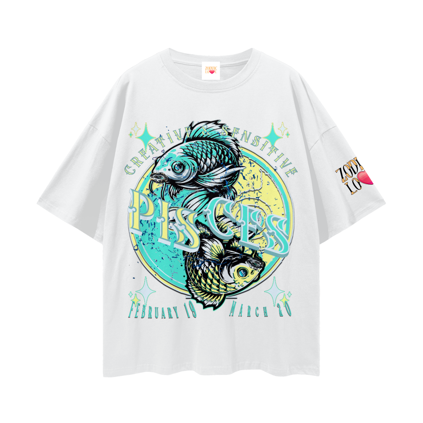Pisces Streetwear Loose Drop Shoulder T-Shirt