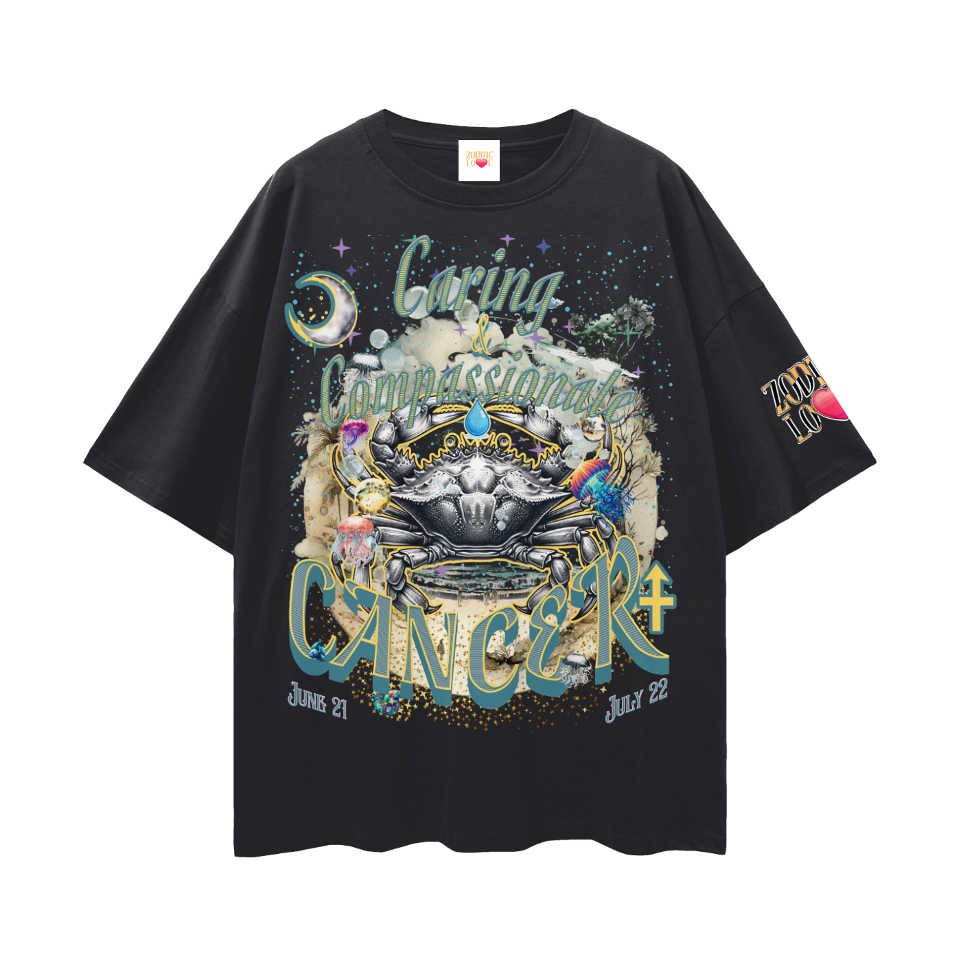 Cancer Streetwear Loose Drop Shoulder T-Shirt