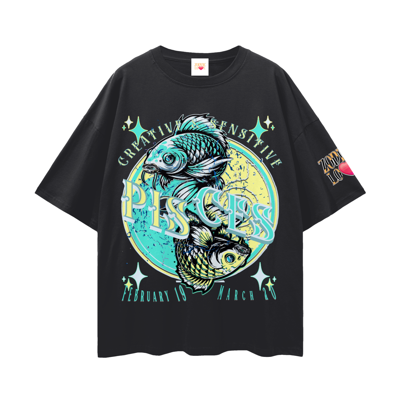 Pisces Streetwear Loose Drop Shoulder T-Shirt