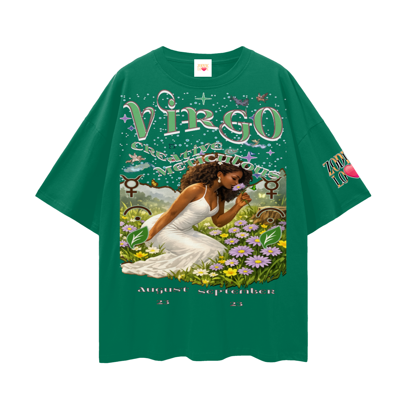 (Virgo) Streetwear Loose Drop Shoulder T-Shirt