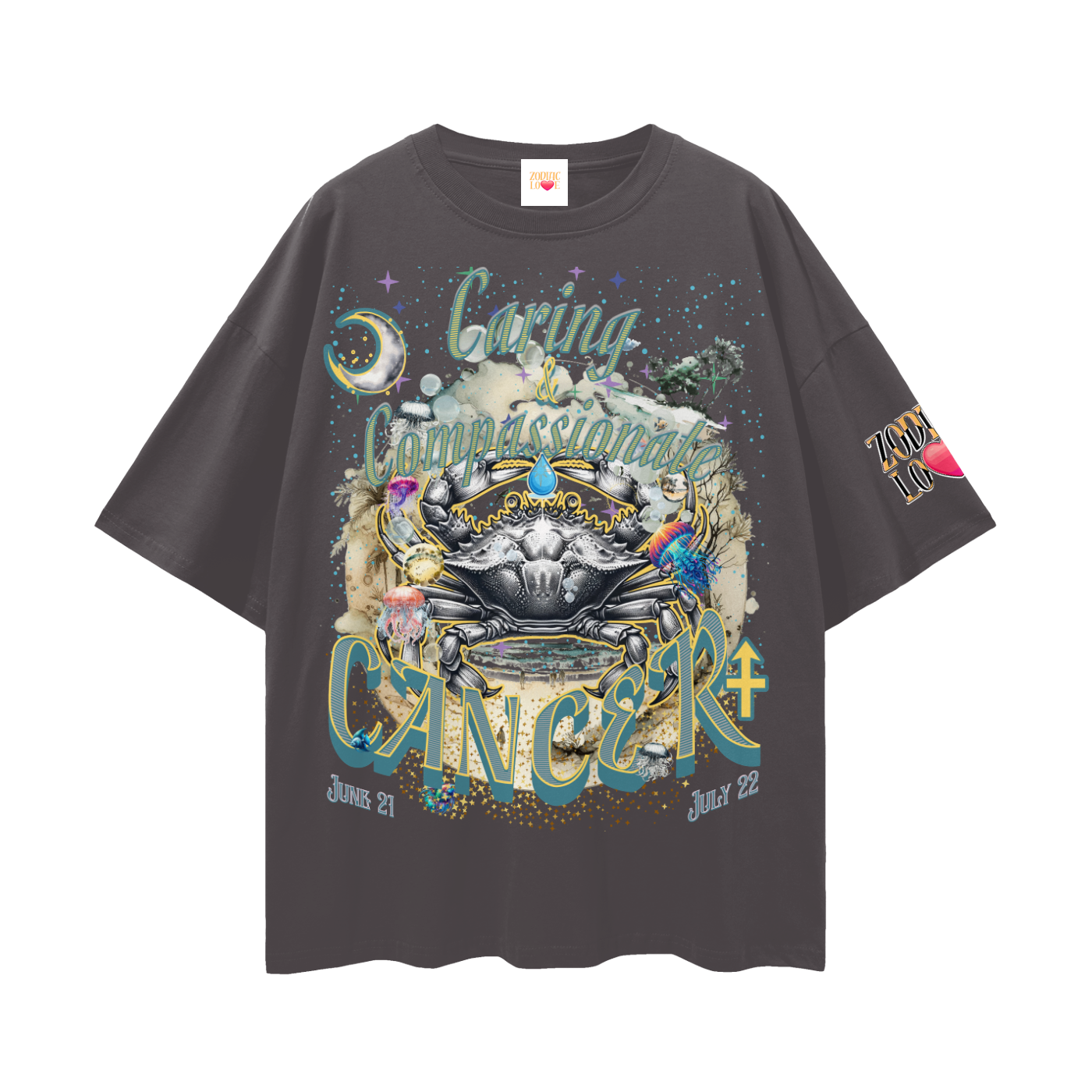 Cancer Streetwear Loose Drop Shoulder T-Shirt