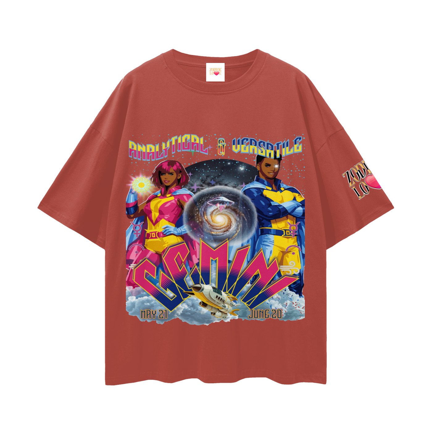 Gemini* Streetwear Loose Drop Shoulder T-Shirt