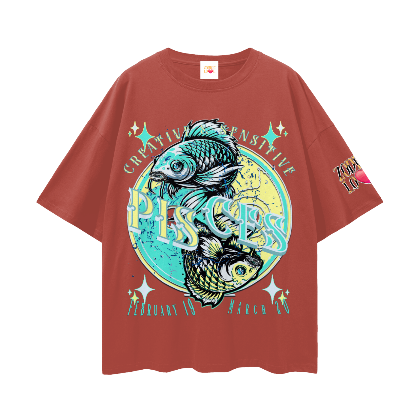 Pisces Streetwear Loose Drop Shoulder T-Shirt
