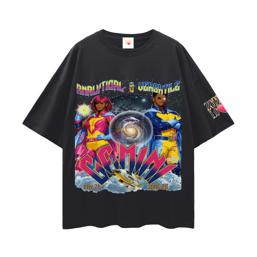 Gemini* Streetwear Loose Drop Shoulder T-Shirt