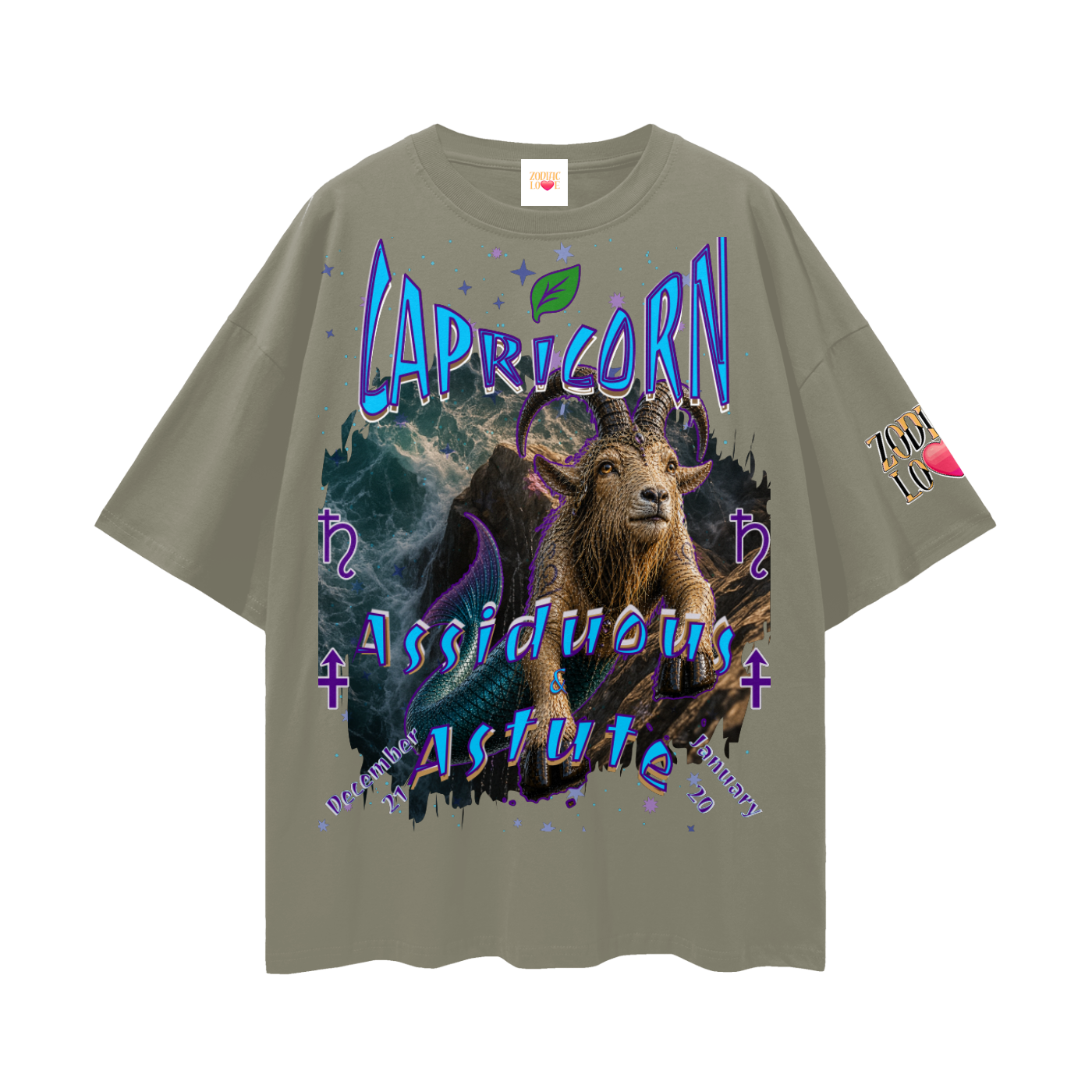 Capricorn Streetwear Loose Drop Shoulder T-Shirt