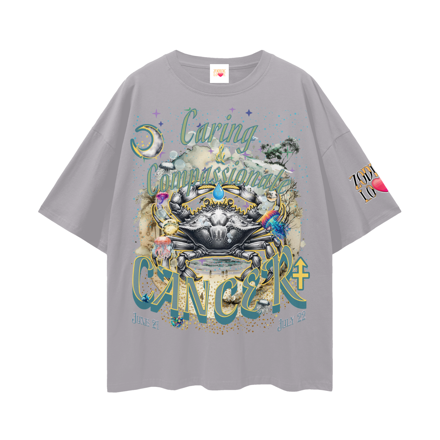 Cancer Streetwear Loose Drop Shoulder T-Shirt