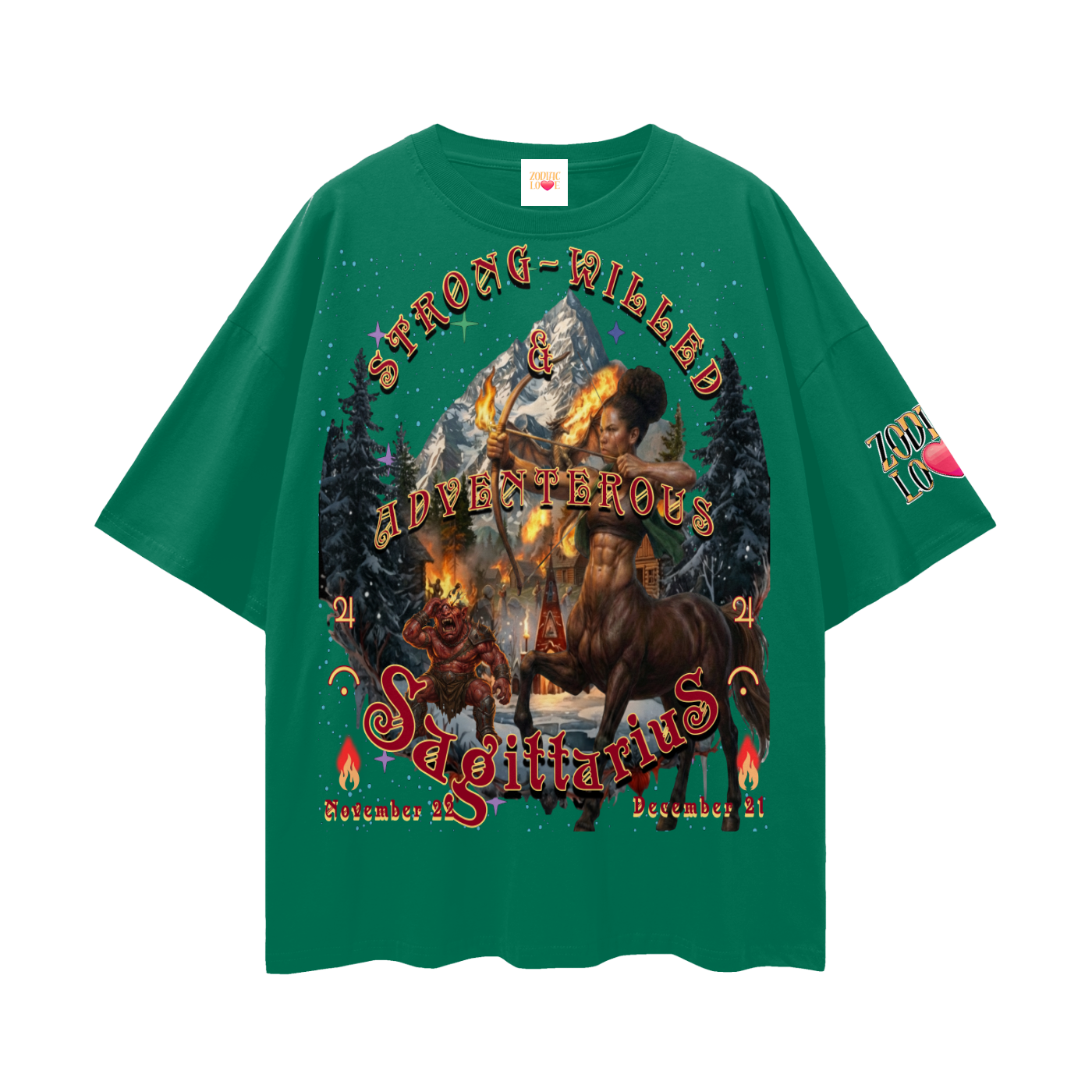 Sagittarius Streetwear Loose Drop Shoulder T-Shirt