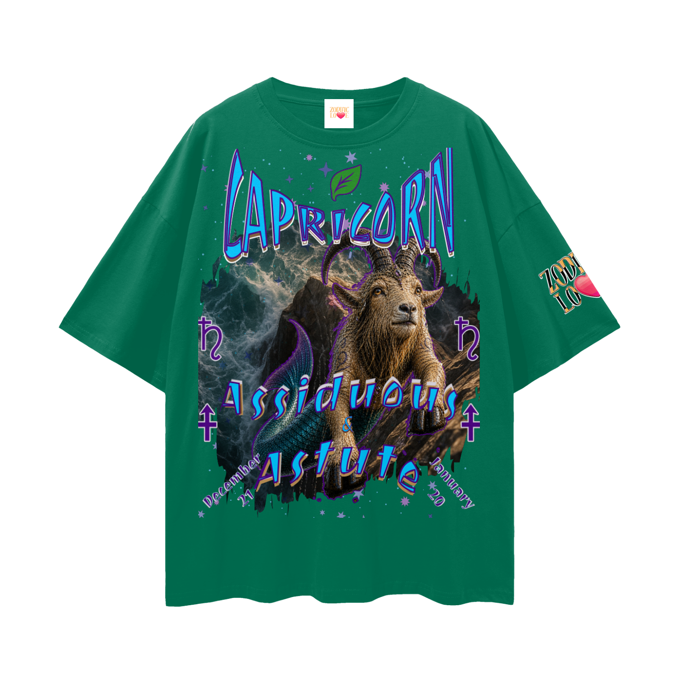 Capricorn Streetwear Loose Drop Shoulder T-Shirt