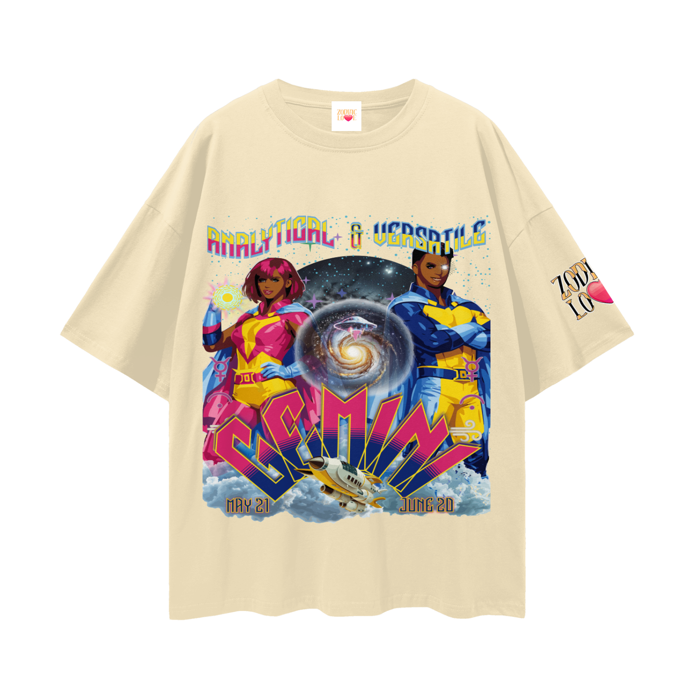 Gemini* Streetwear Loose Drop Shoulder T-Shirt