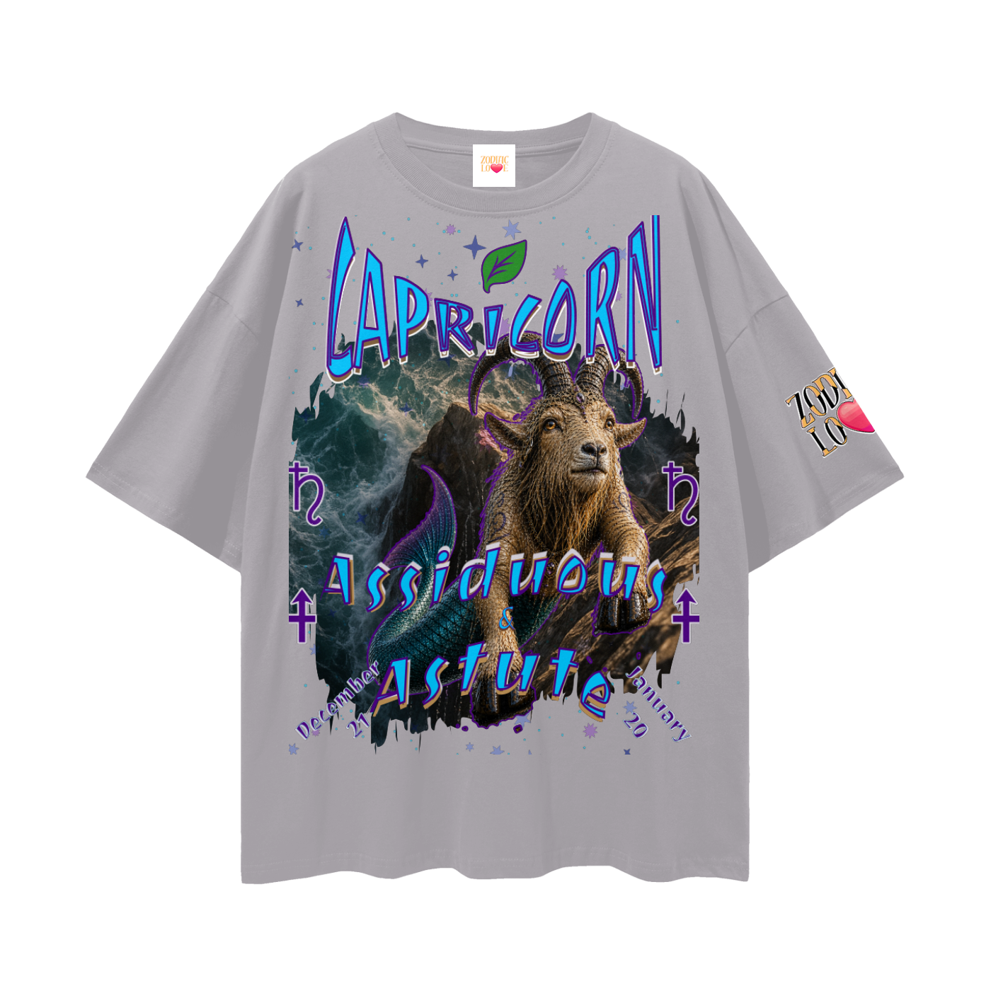 Capricorn Streetwear Loose Drop Shoulder T-Shirt