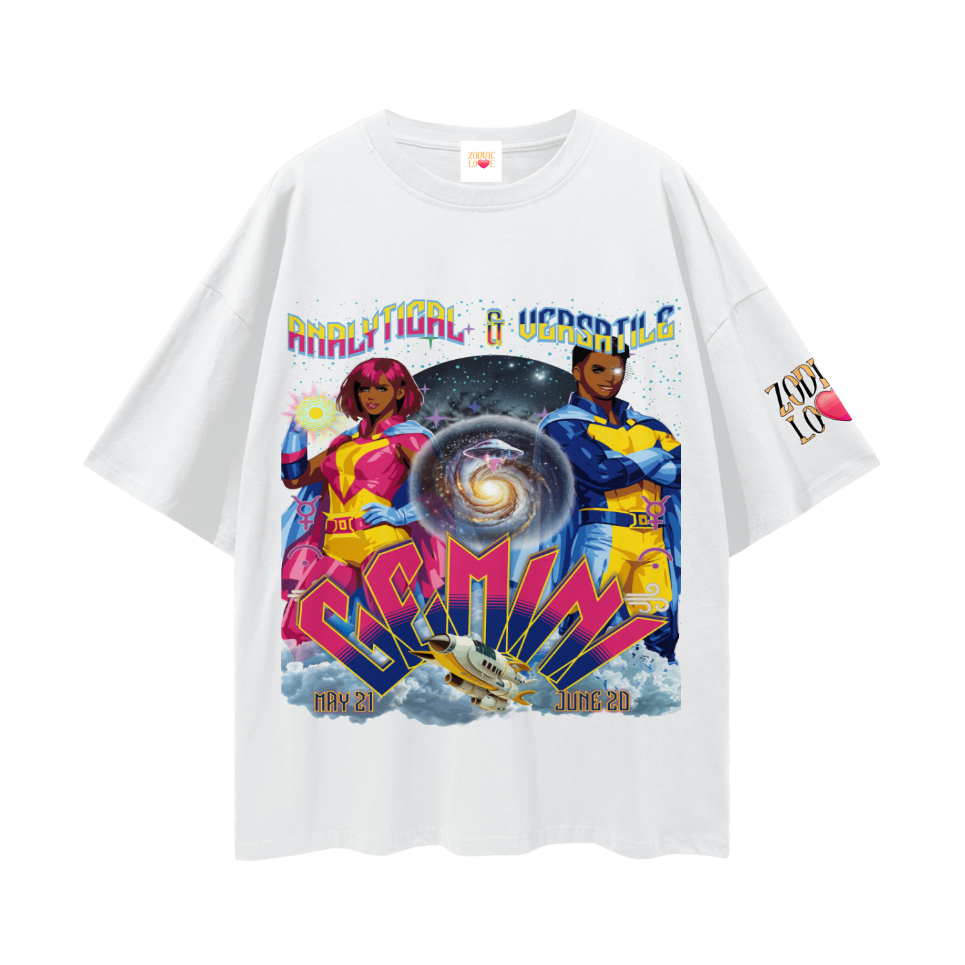Gemini* Streetwear Loose Drop Shoulder T-Shirt