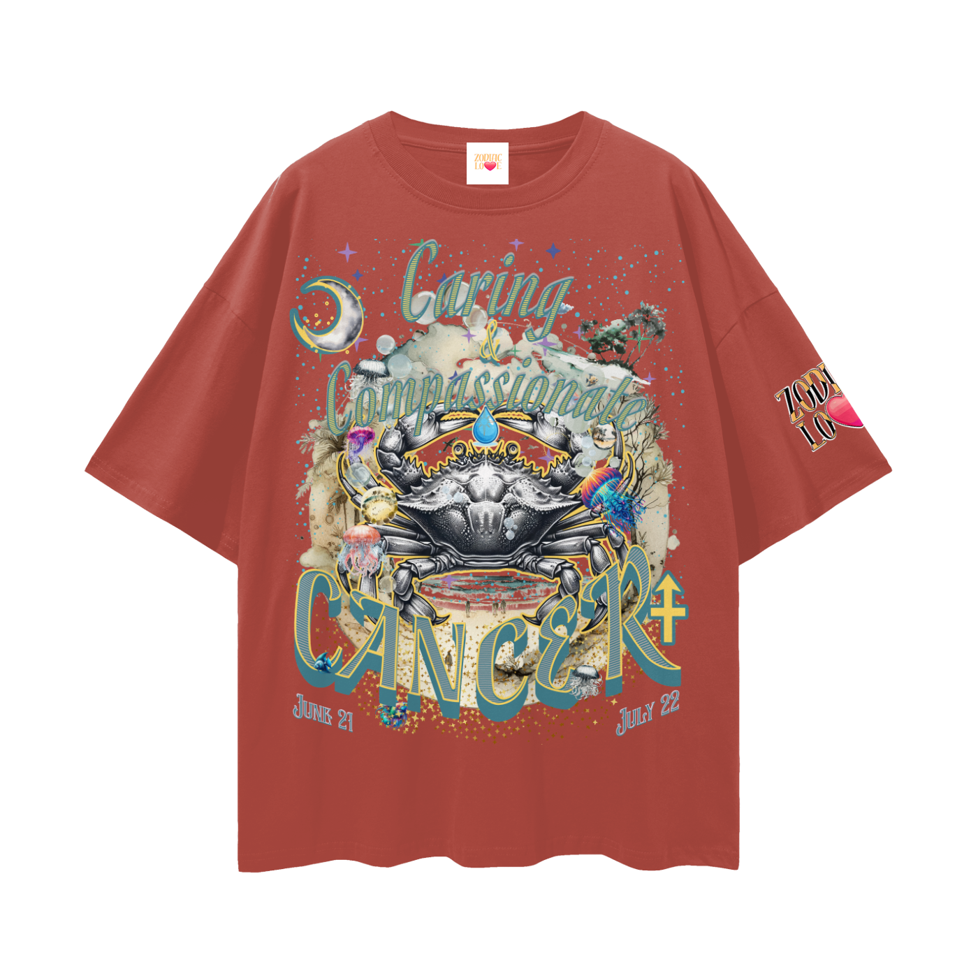 Cancer Streetwear Loose Drop Shoulder T-Shirt