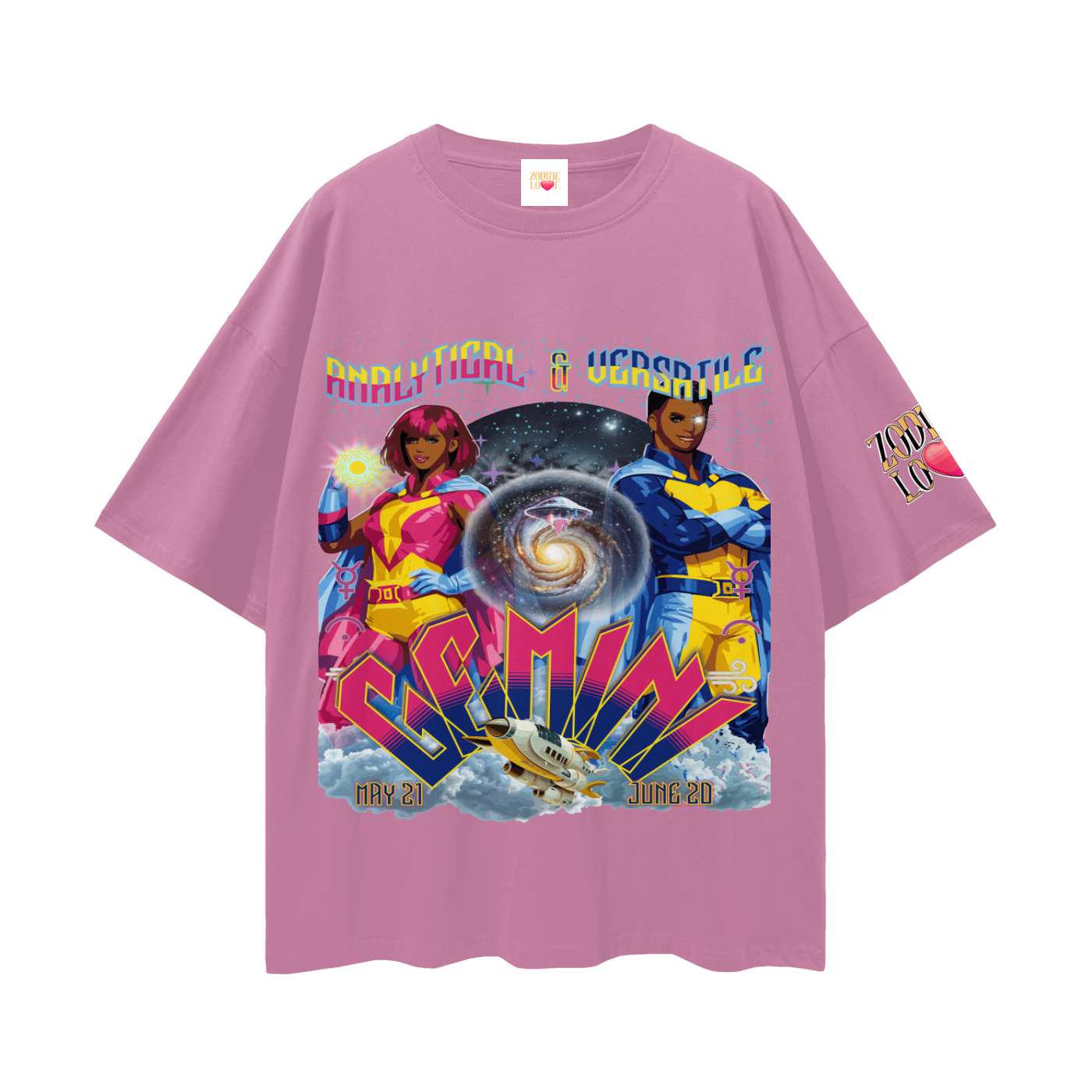Gemini* Streetwear Loose Drop Shoulder T-Shirt