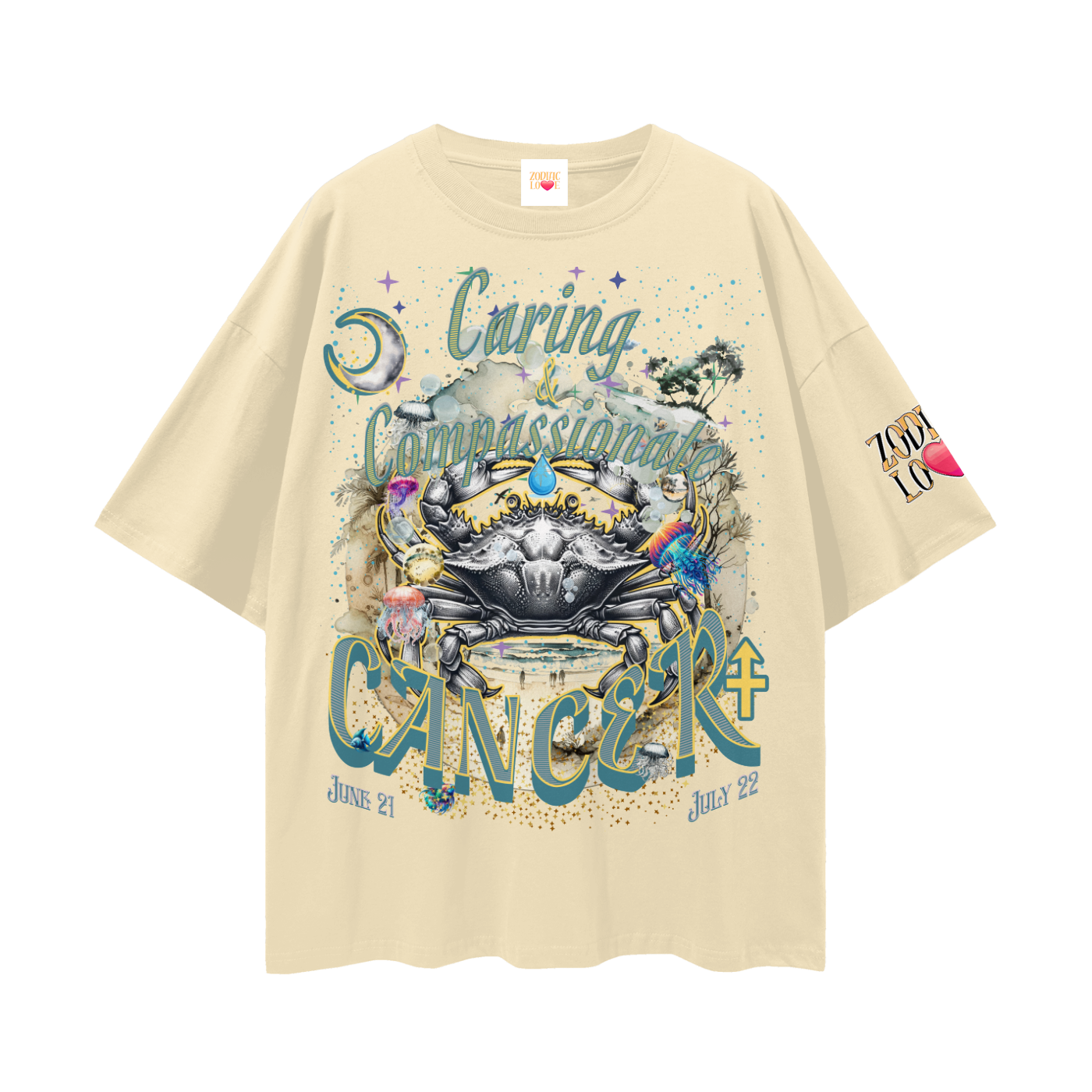 Cancer Streetwear Loose Drop Shoulder T-Shirt