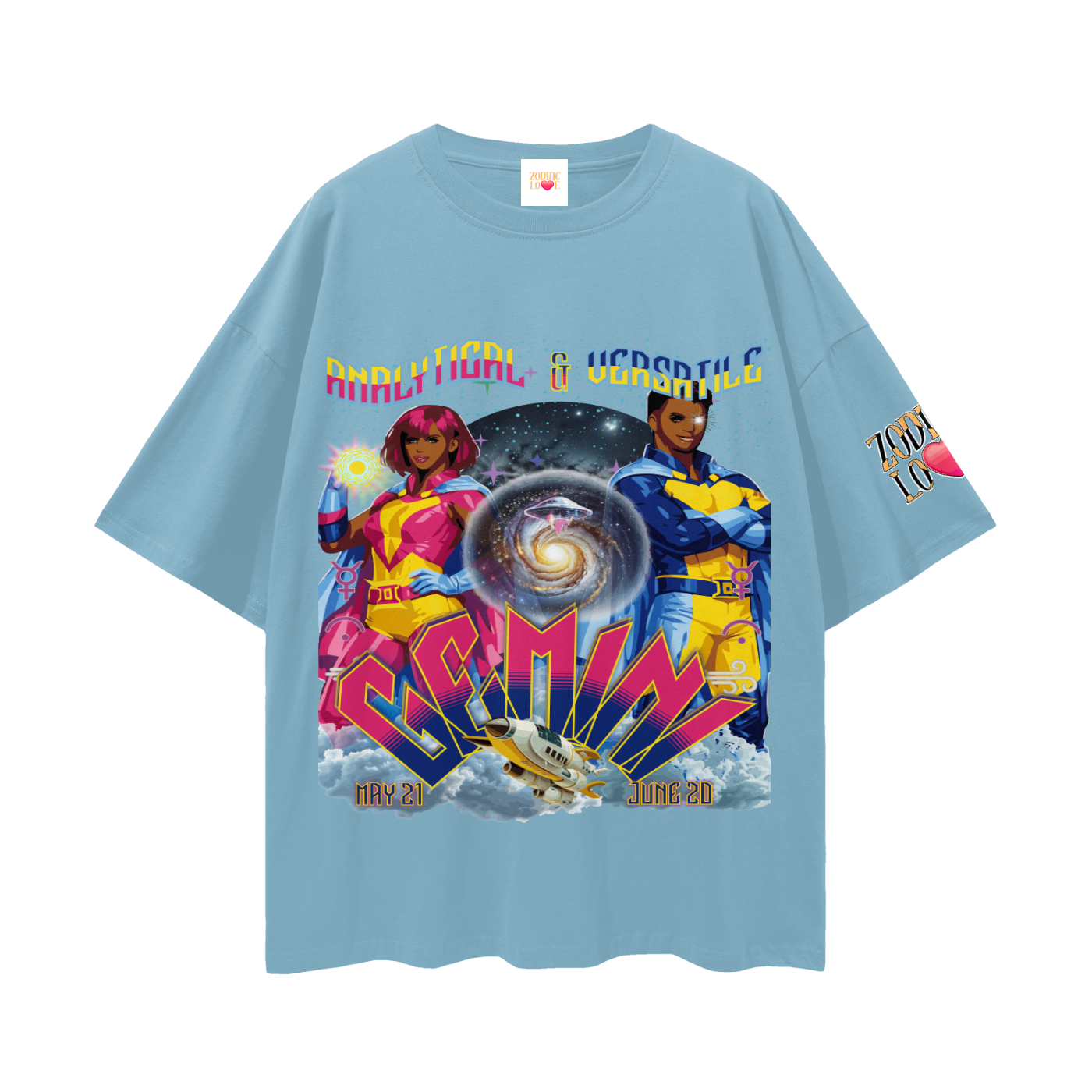 Gemini* Streetwear Loose Drop Shoulder T-Shirt