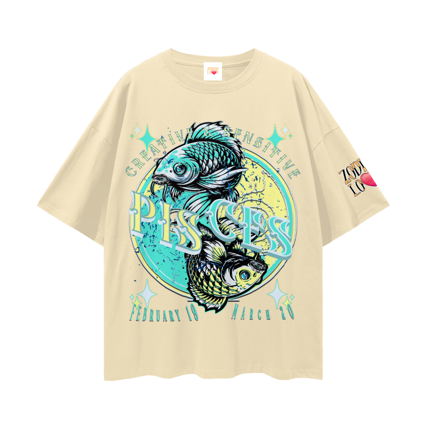 Pisces Streetwear Loose Drop Shoulder T-Shirt