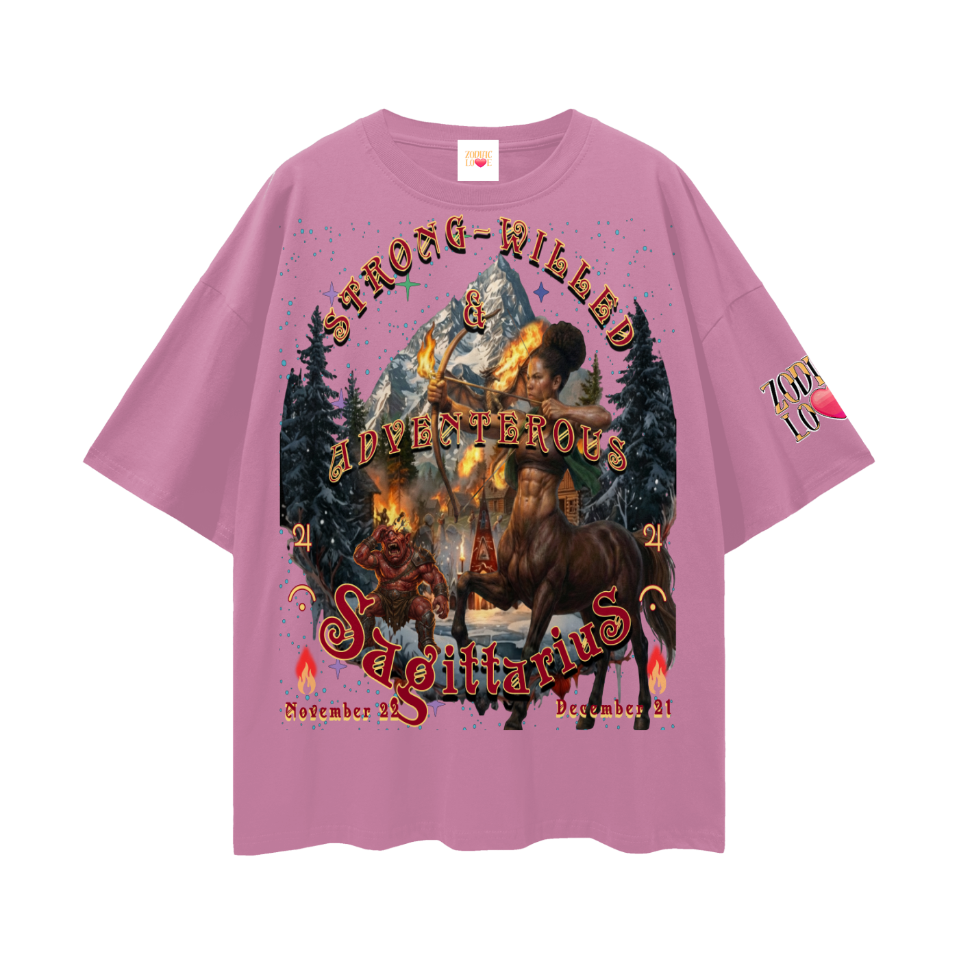 Sagittarius Streetwear Loose Drop Shoulder T-Shirt