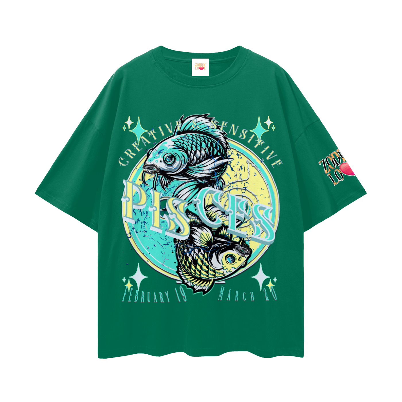 Pisces Streetwear Loose Drop Shoulder T-Shirt