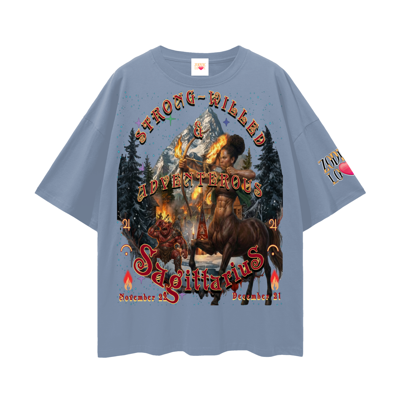 Sagittarius Streetwear Loose Drop Shoulder T-Shirt