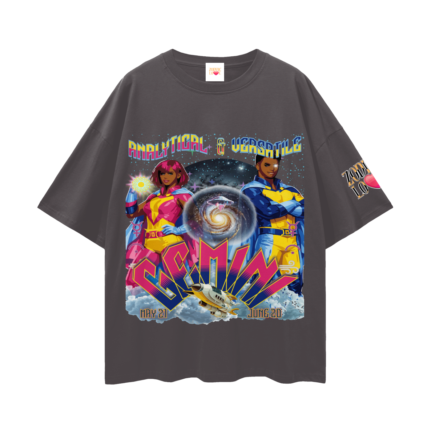 Gemini* Streetwear Loose Drop Shoulder T-Shirt