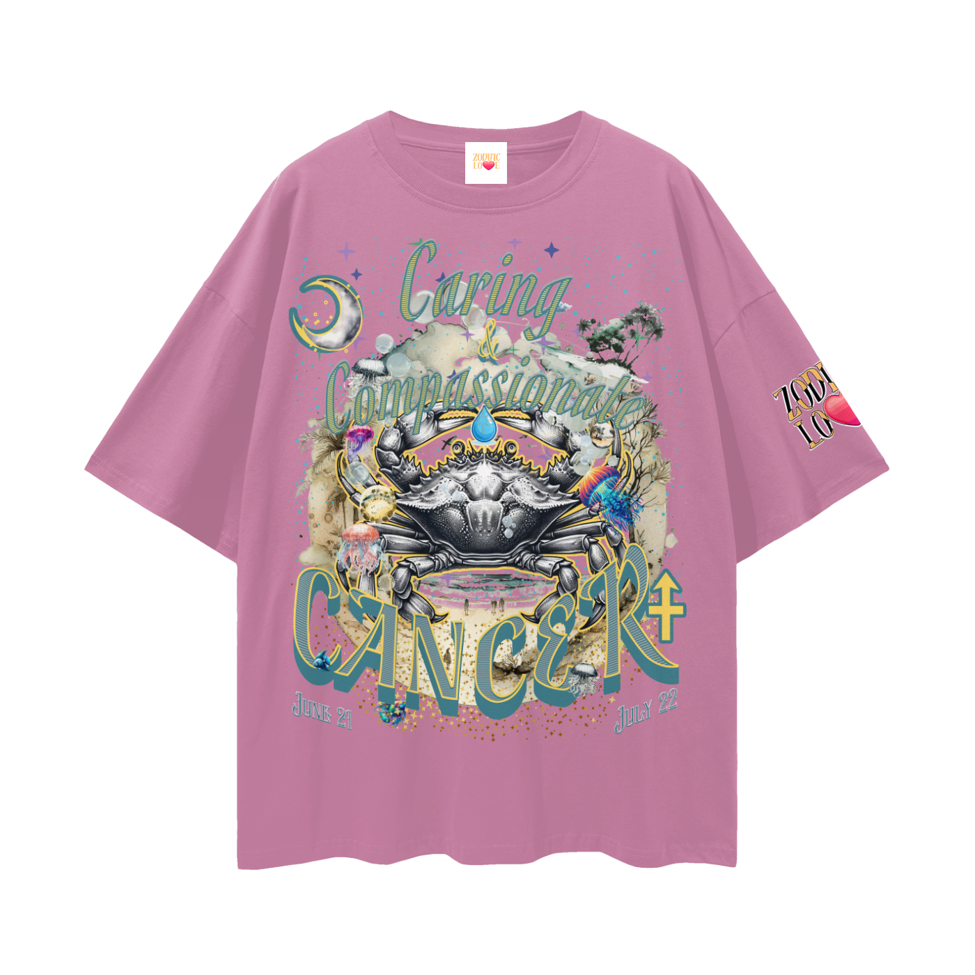 Cancer Streetwear Loose Drop Shoulder T-Shirt
