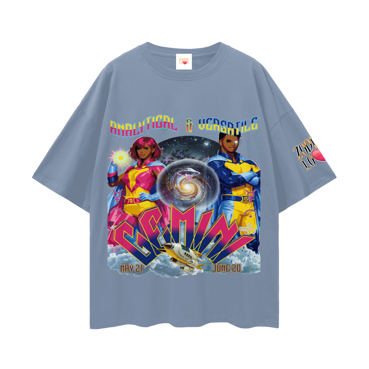 Gemini* Streetwear Loose Drop Shoulder T-Shirt