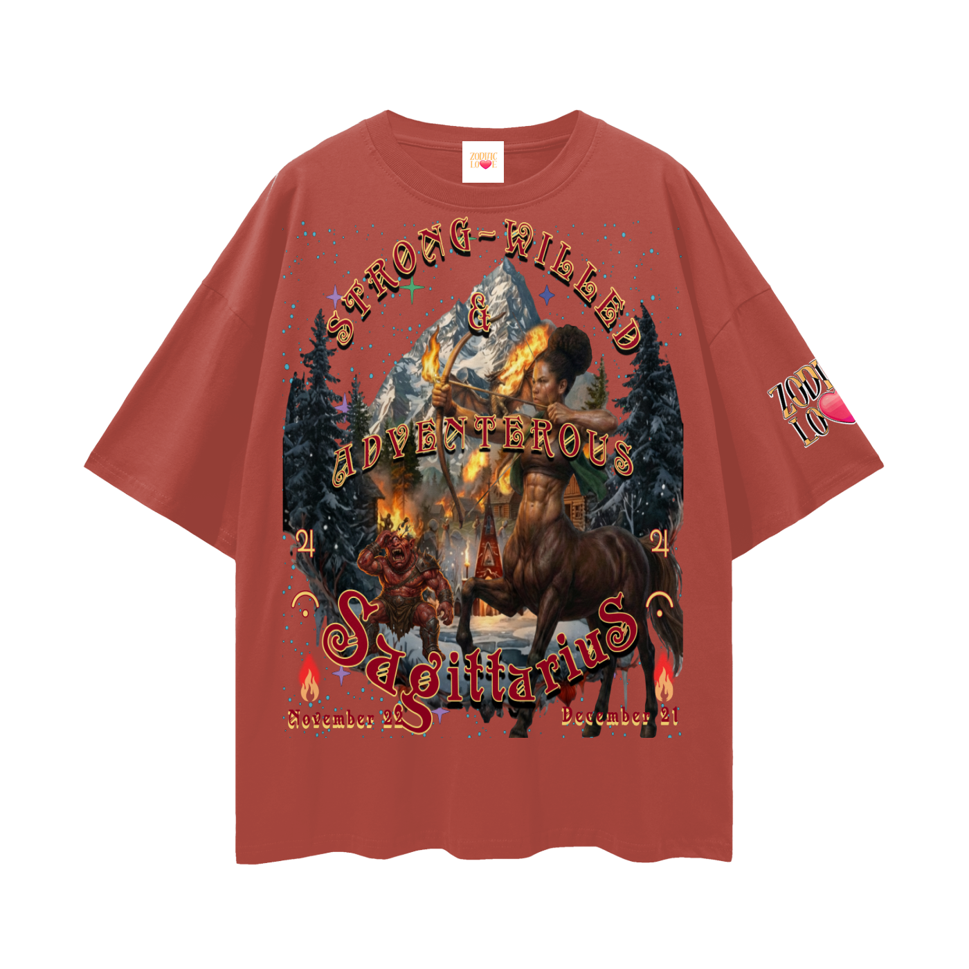 Sagittarius Streetwear Loose Drop Shoulder T-Shirt