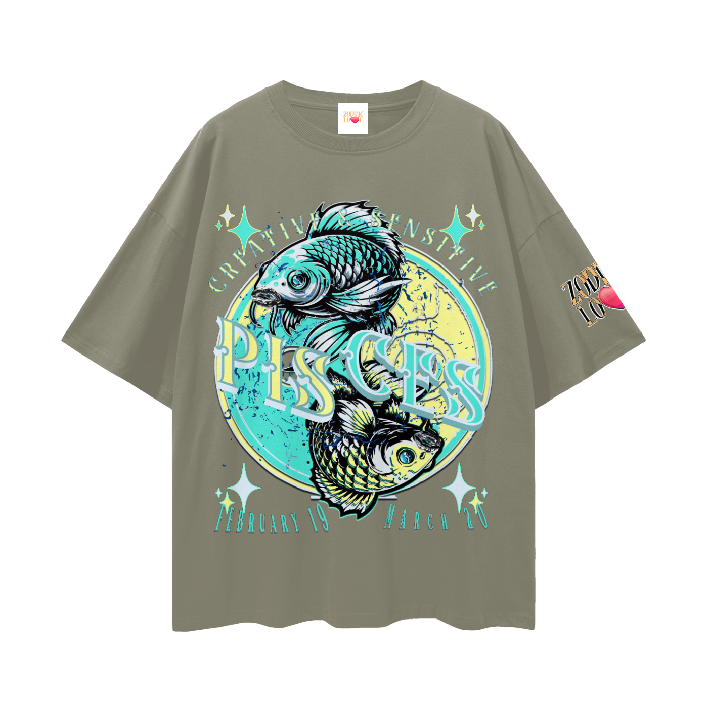 Pisces Streetwear Loose Drop Shoulder T-Shirt
