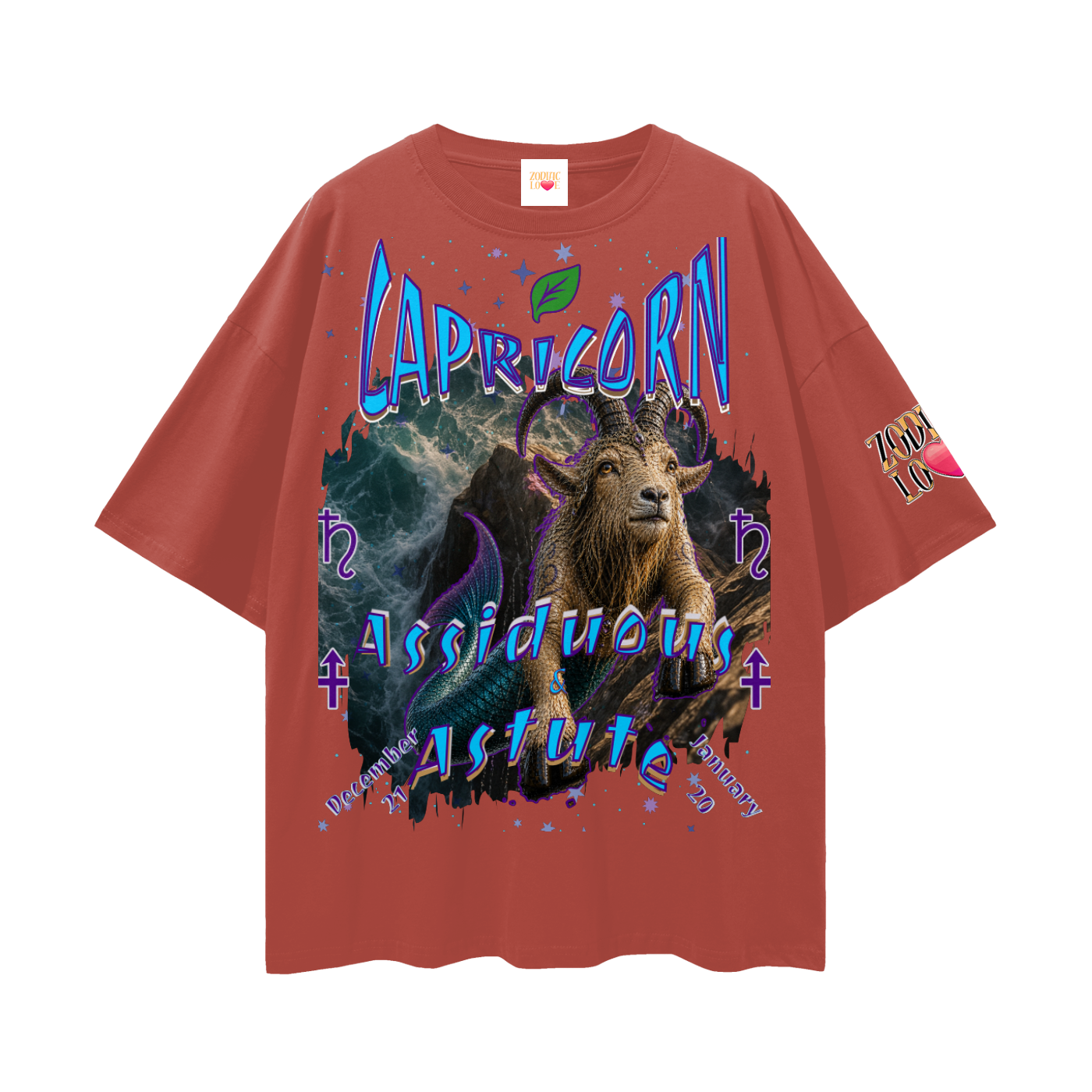 Capricorn Streetwear Loose Drop Shoulder T-Shirt