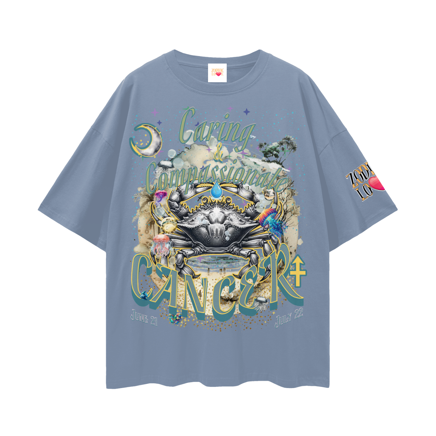 Cancer Streetwear Loose Drop Shoulder T-Shirt