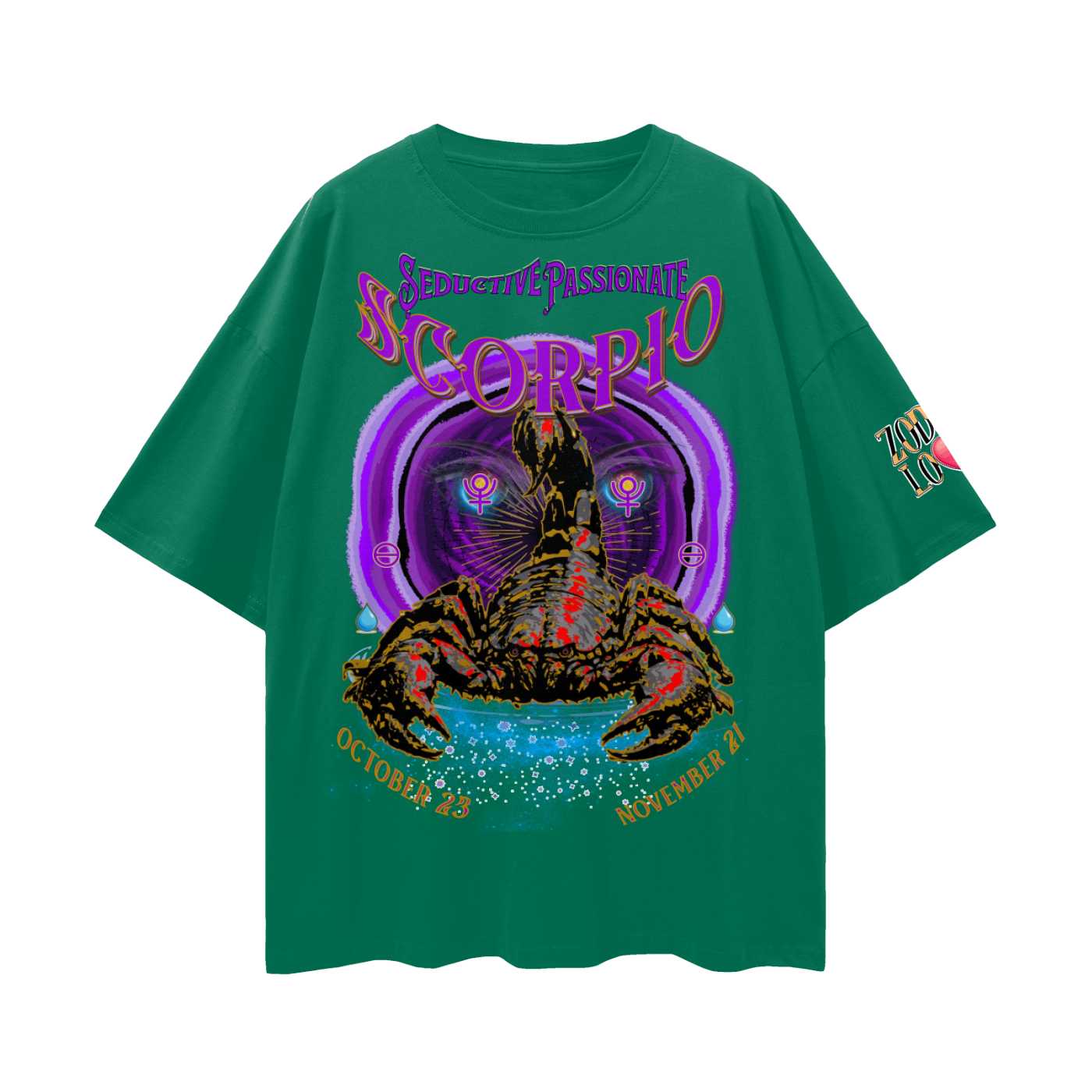 Scorpio Purple Void Streetwear Loose Drop Shoulder T-Shirt
