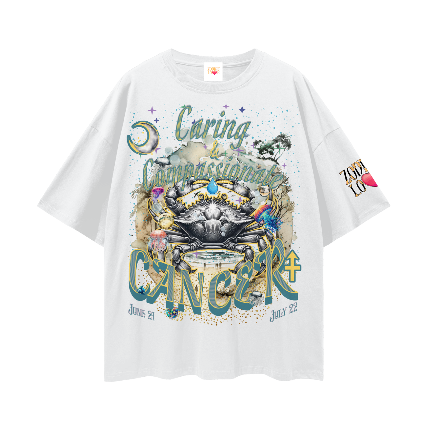 Cancer Streetwear Loose Drop Shoulder T-Shirt