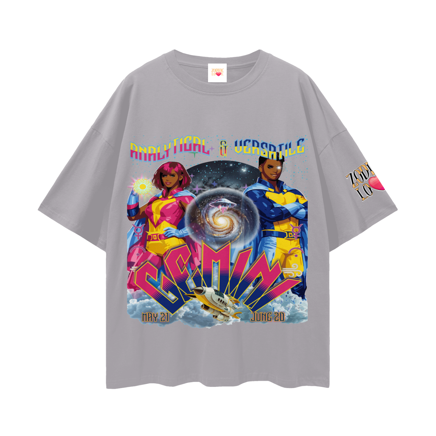 Gemini* Streetwear Loose Drop Shoulder T-Shirt