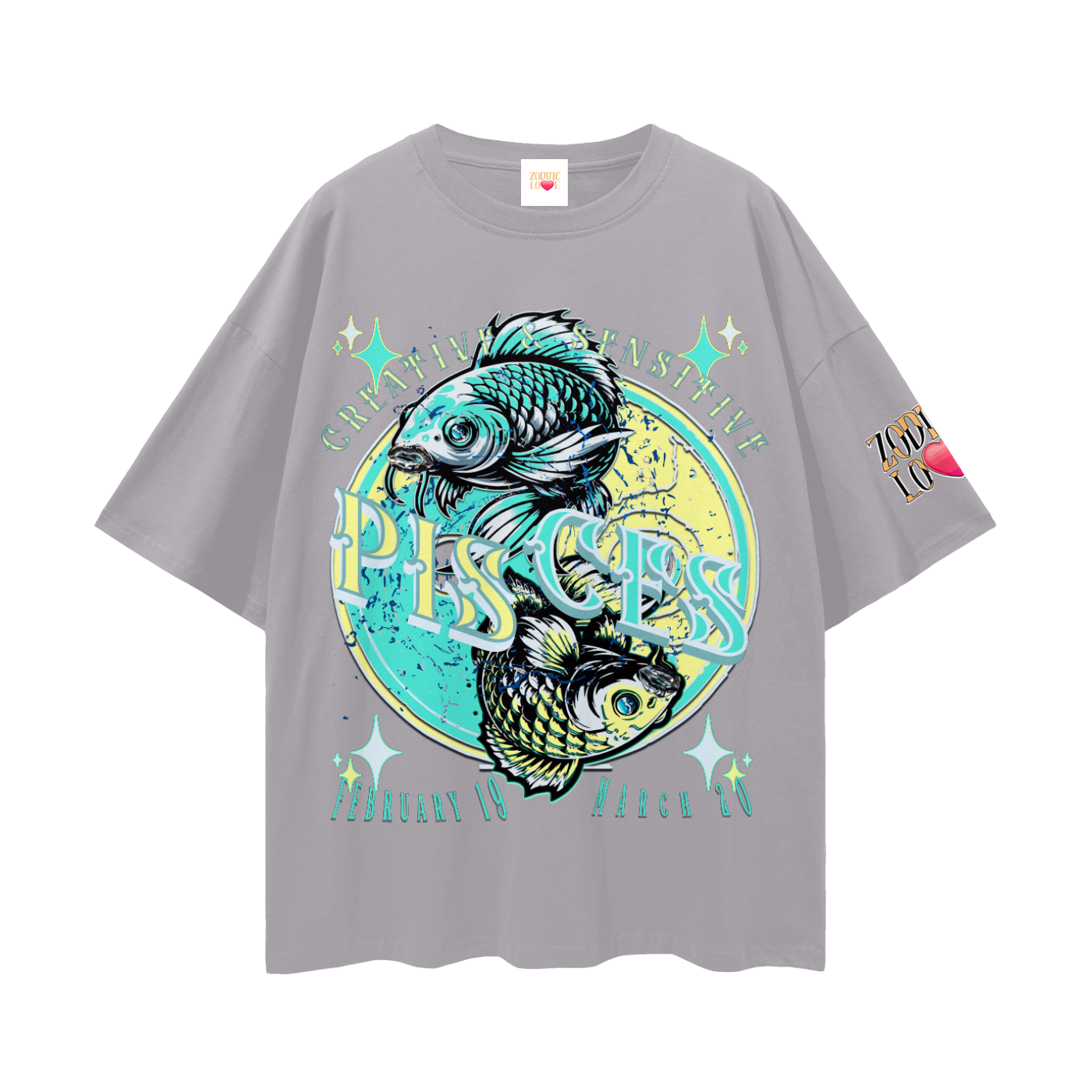 Pisces Streetwear Loose Drop Shoulder T-Shirt