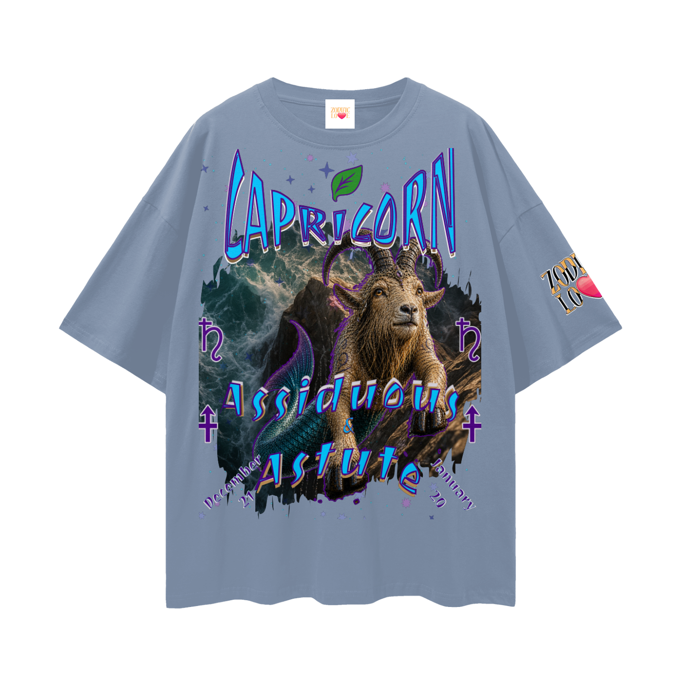 Capricorn Streetwear Loose Drop Shoulder T-Shirt