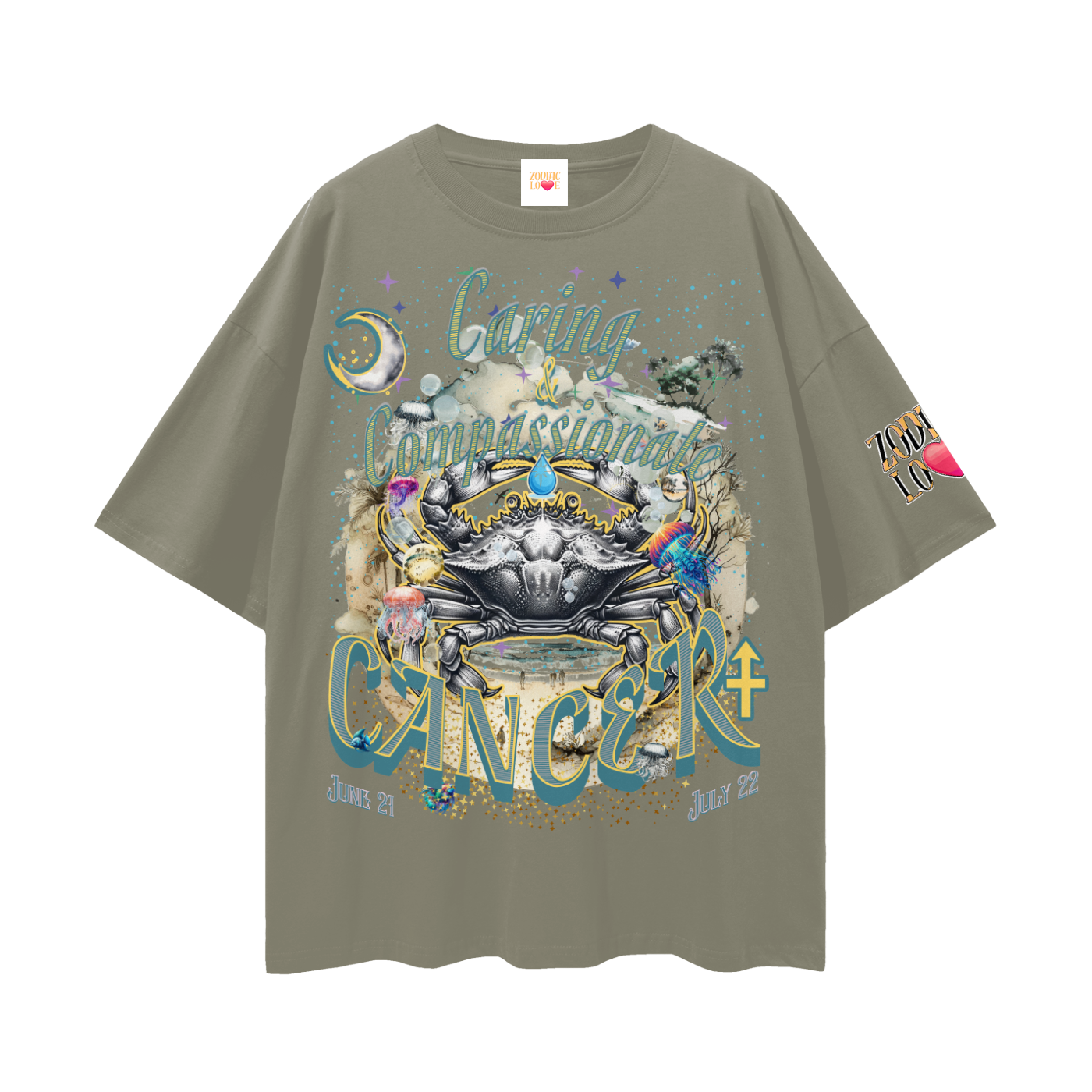 Cancer Streetwear Loose Drop Shoulder T-Shirt