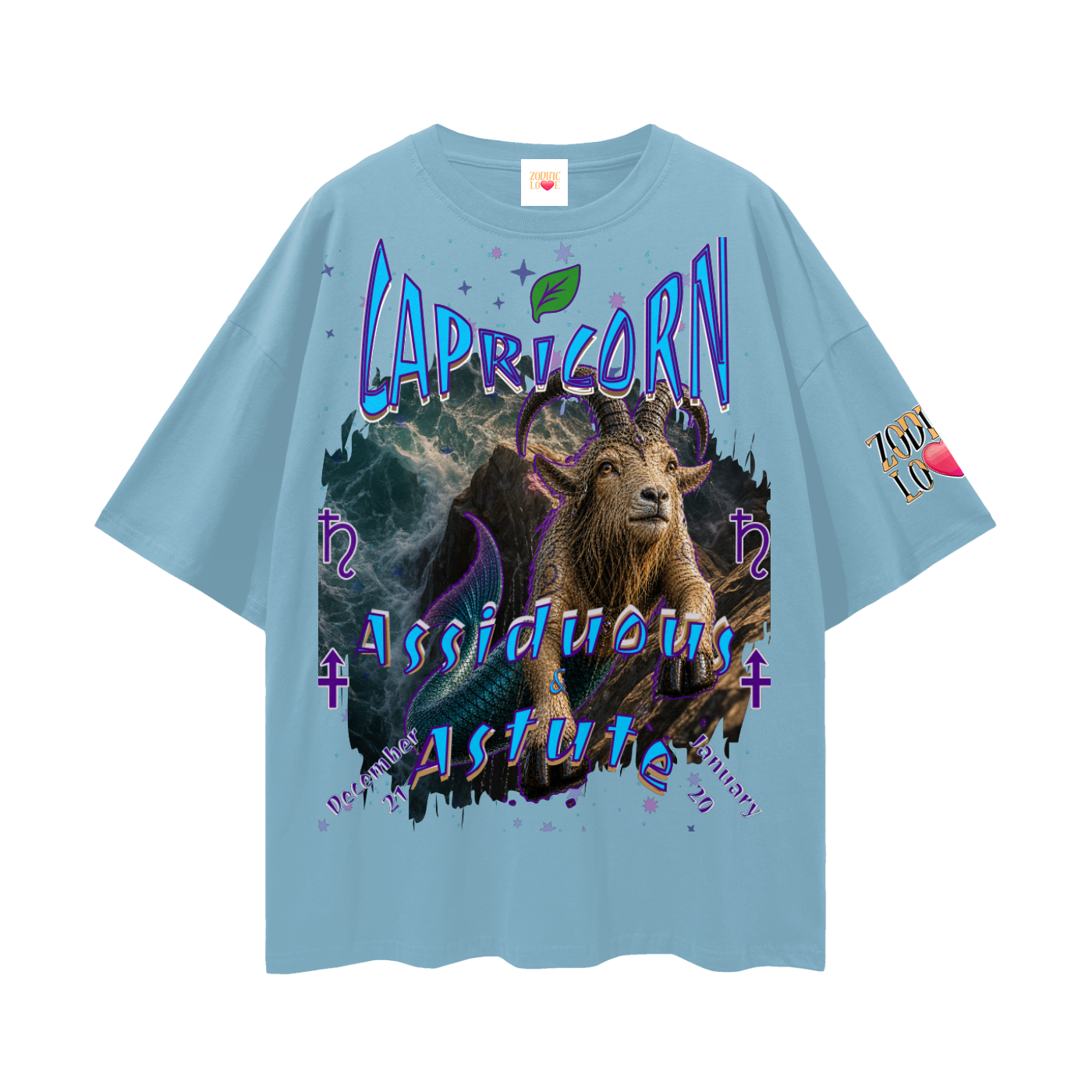 Capricorn Streetwear Loose Drop Shoulder T-Shirt