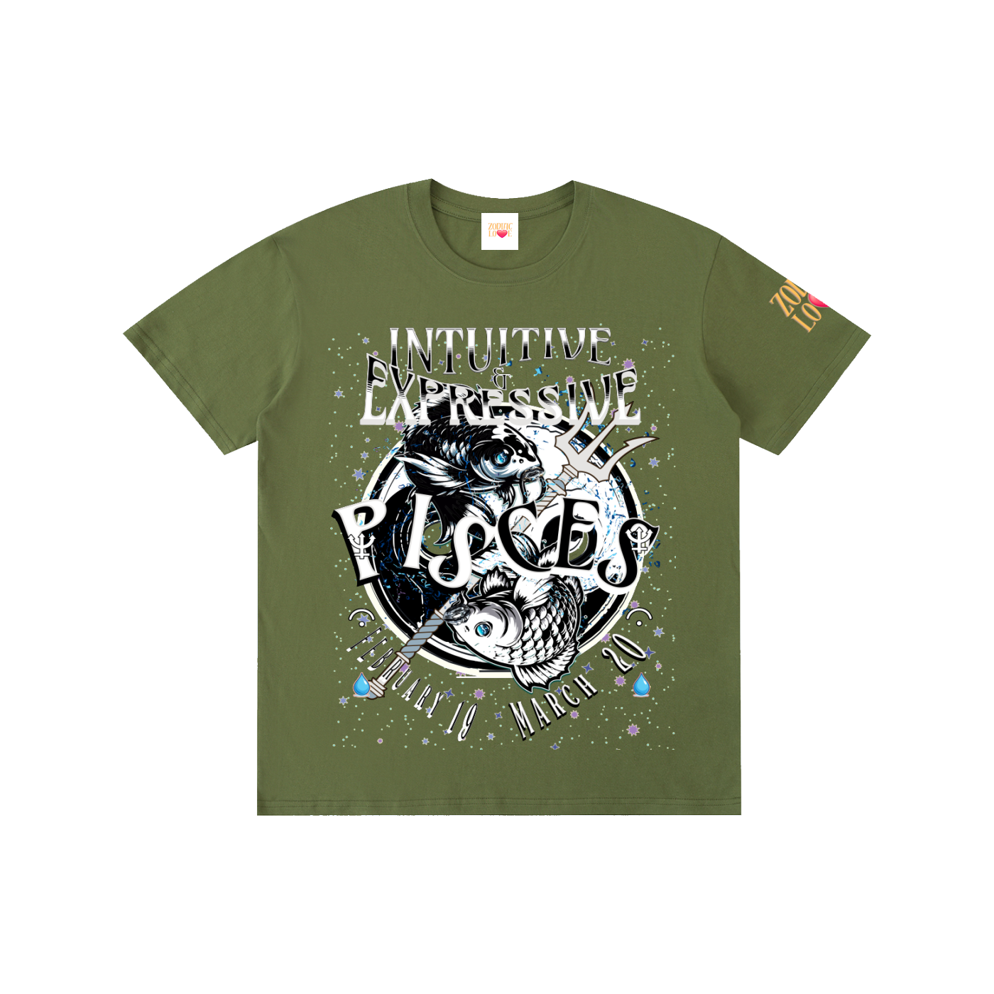 PISCES Male Pure Cotton Unisex T-Shirt