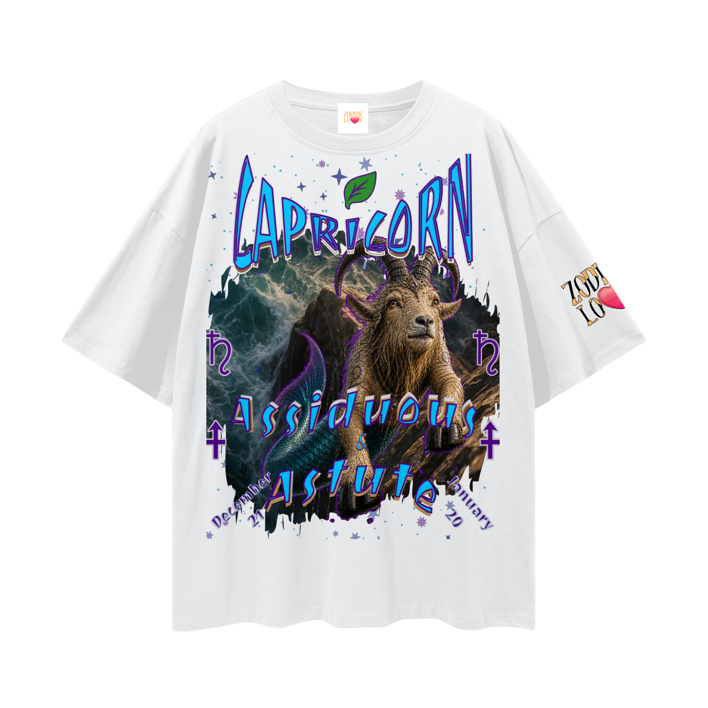 Capricorn Streetwear Loose Drop Shoulder T-Shirt