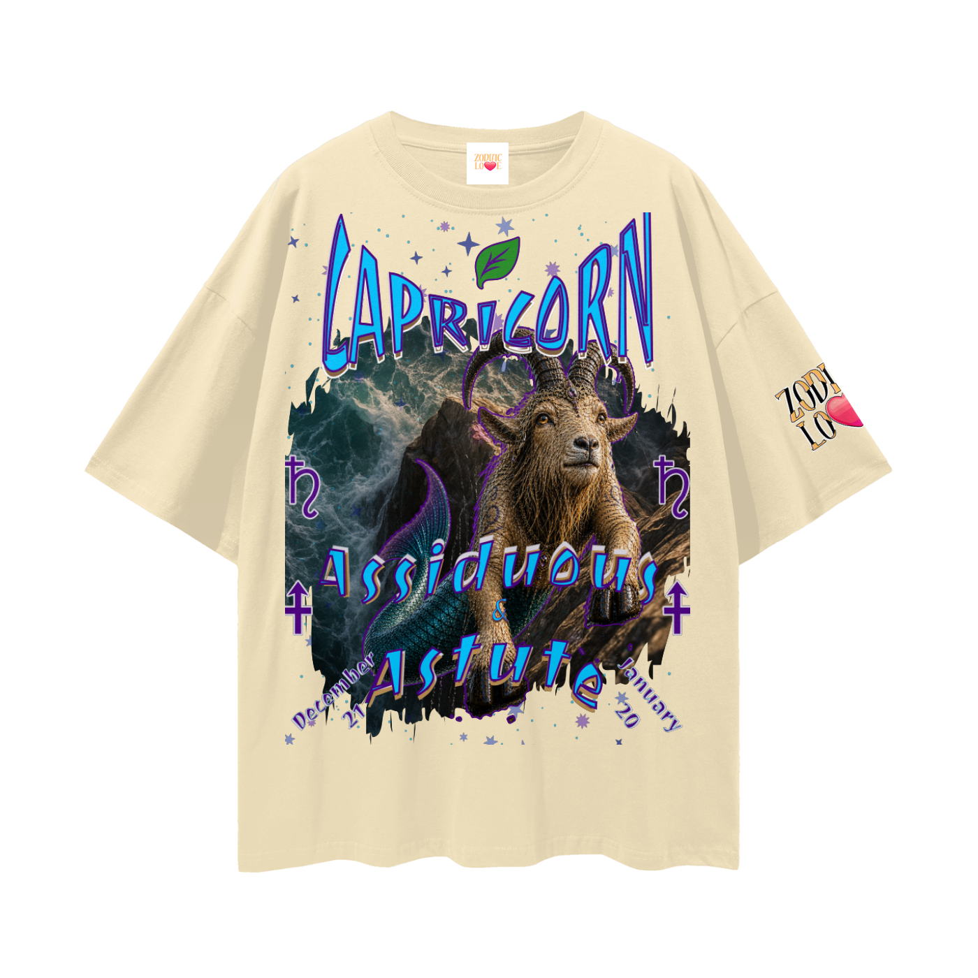 Capricorn Streetwear Loose Drop Shoulder T-Shirt