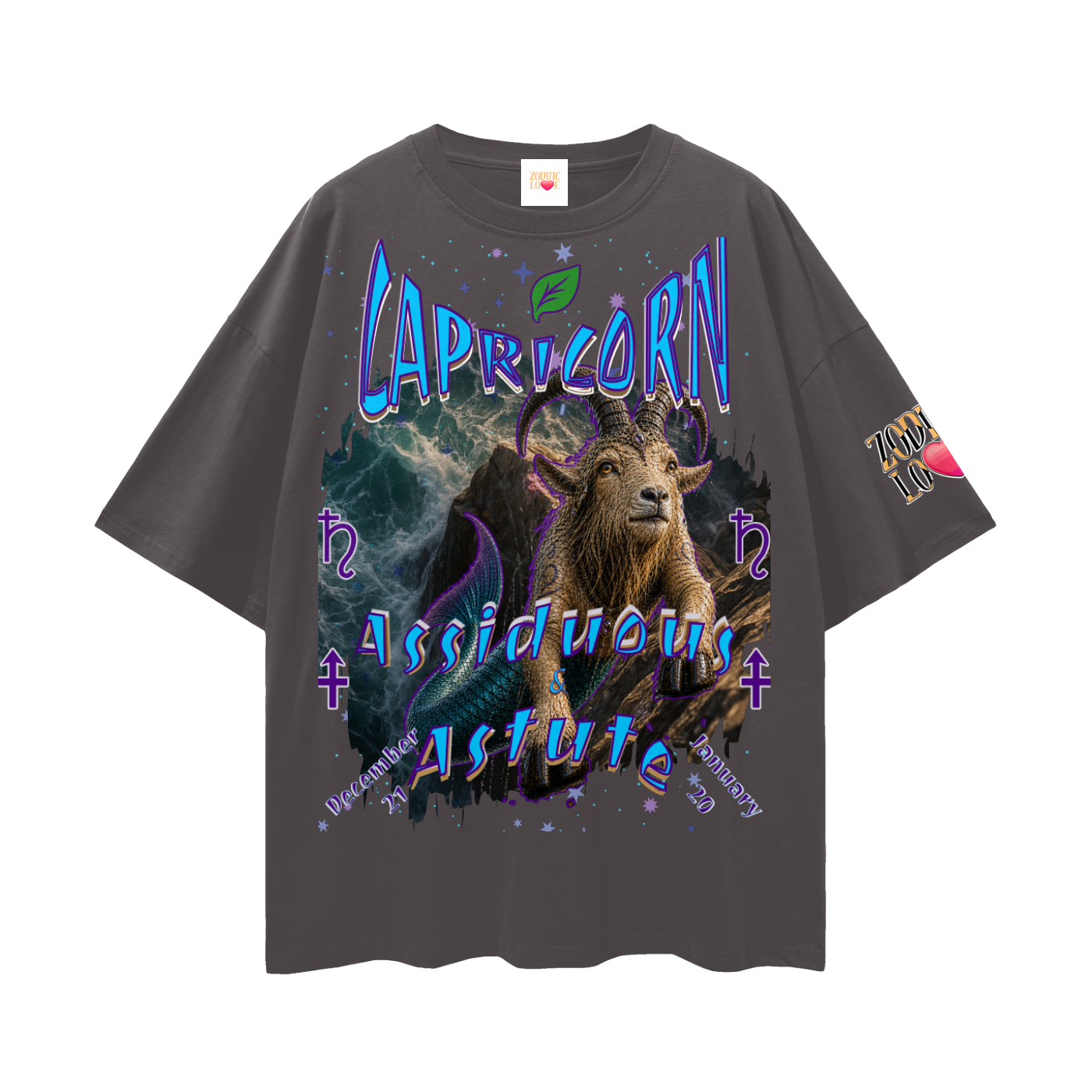 Capricorn Streetwear Loose Drop Shoulder T-Shirt