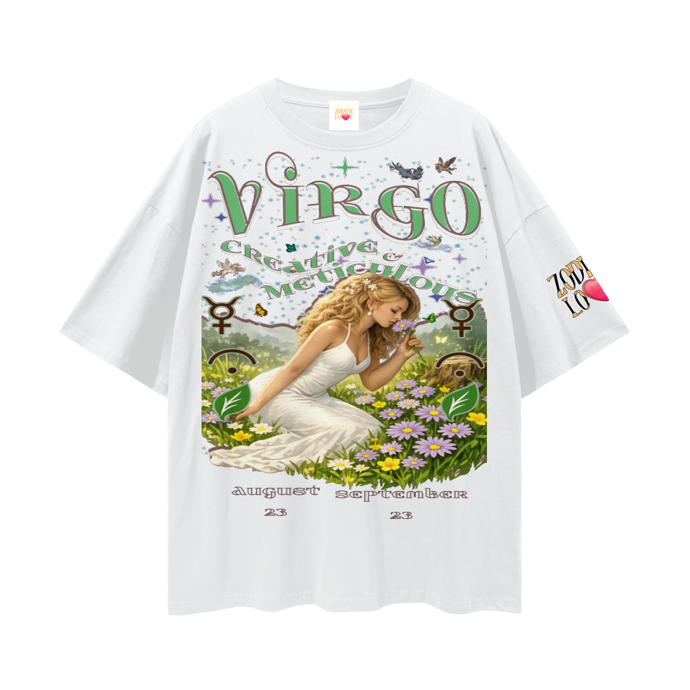 Virgo Streetwear Loose Drop Shoulder T-Shirt
