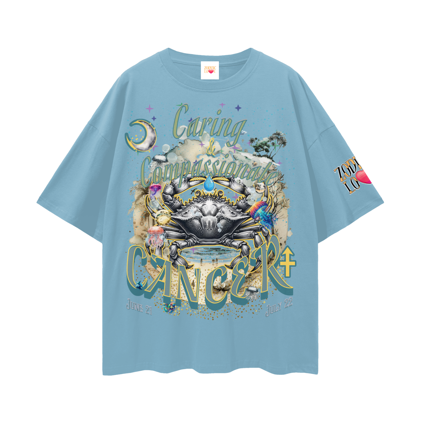 Cancer Streetwear Loose Drop Shoulder T-Shirt