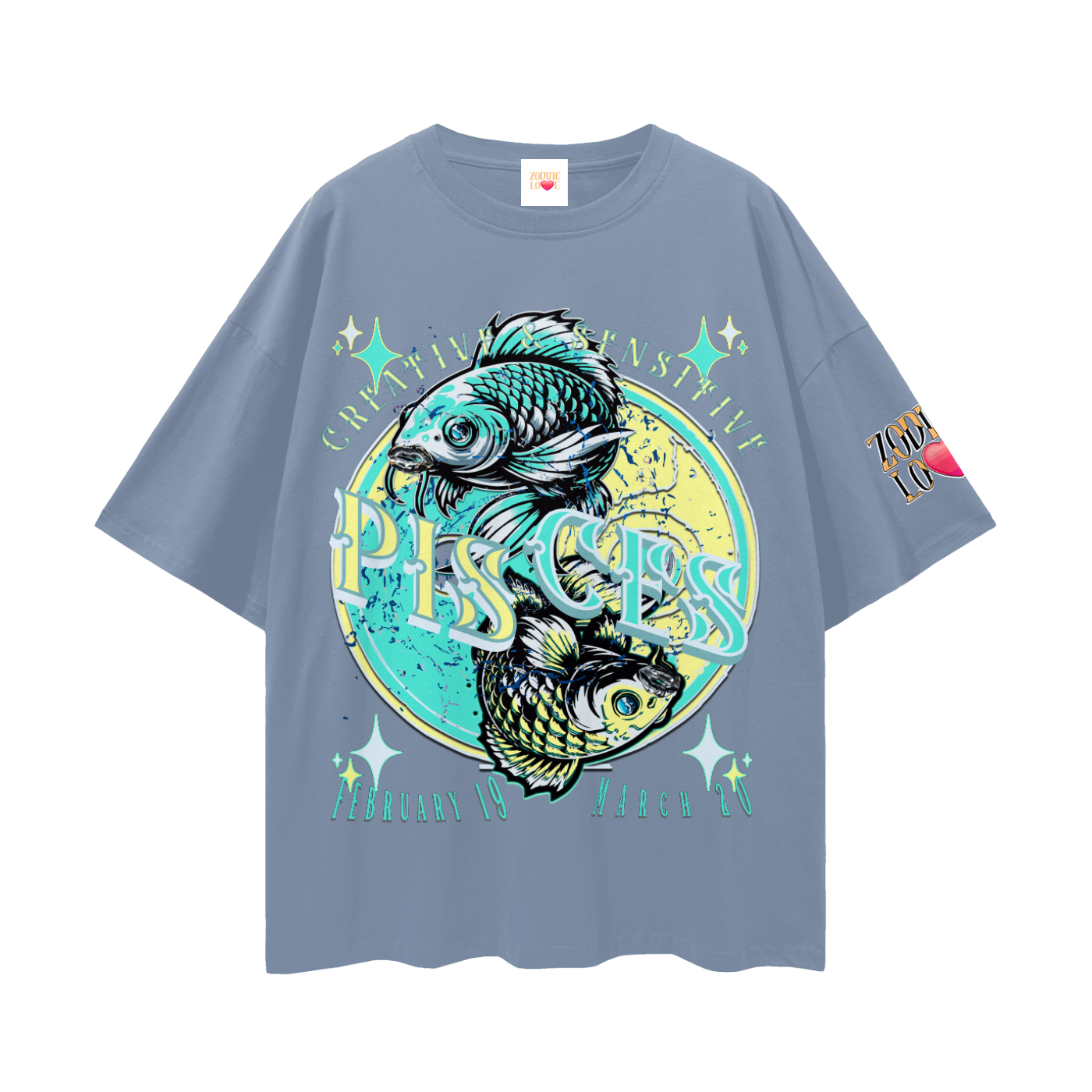 Pisces Streetwear Loose Drop Shoulder T-Shirt