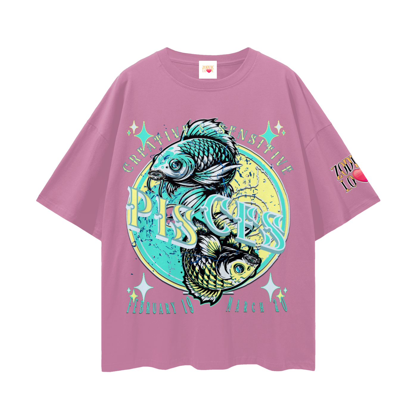 Pisces Streetwear Loose Drop Shoulder T-Shirt