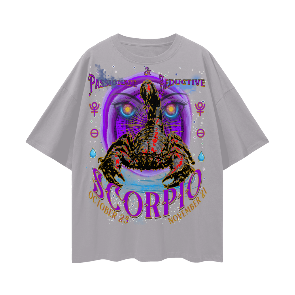Scorpio Void Streetwear Loose Drop Shoulder T-Shirt